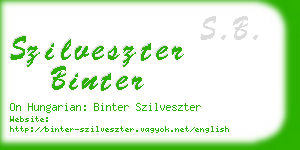 szilveszter binter business card